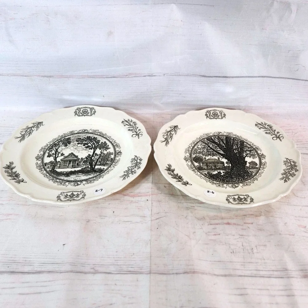 Williamsburg‎ George Wythe House Archibald Blair Storehouse Plates Set of 2